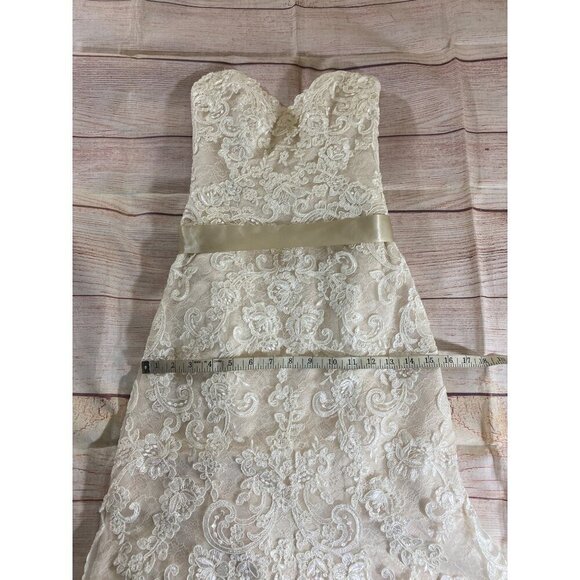 Essence Of Australia Women's Strapless Fit And Flare Wedding Gown - Small - Picture 12 of 15